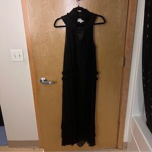 Rare Mayle Black Lace High-Neck Maxi Dress Sz 4 Pristine early 2001